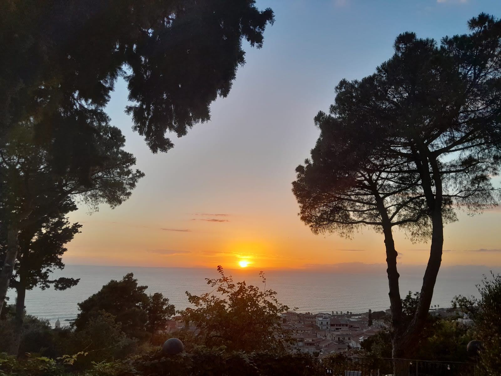 Sunset over the Tyrrhenian Sea, seen from the hills of Velia